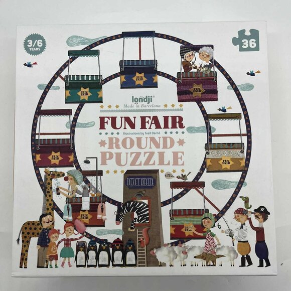 Londji Fun Fair Round Puzzle 36 Pieces European Kids EUC - Picture 1 of 2